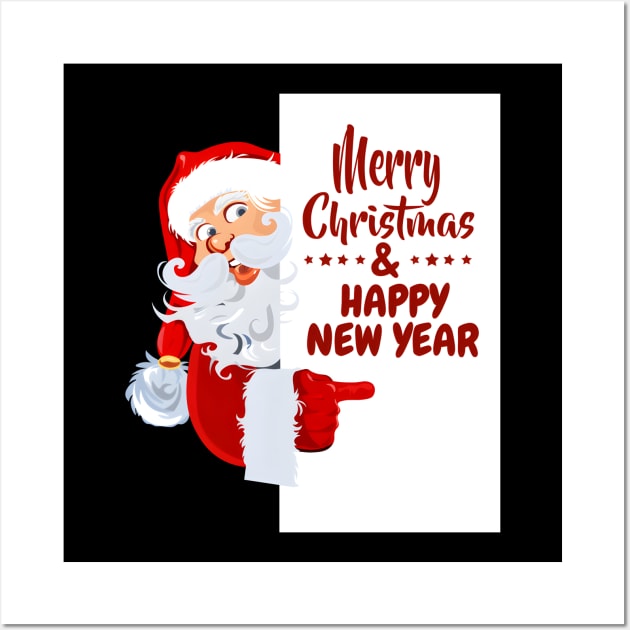 Merry Christmas and happy new year Wall Art by Double You Store